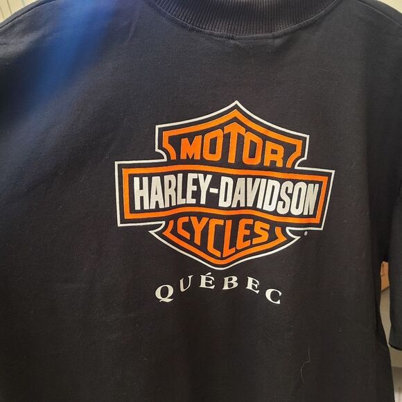 Black Harley Davidson Tee Shirt NEW TAGS Quebec Size XL - Picture 4 of 7